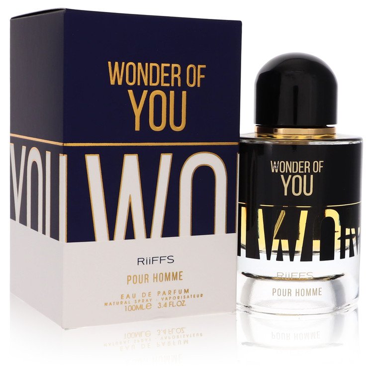 Perfume bottle and packaging of 'Wonder of You' by Riiffs on a white background