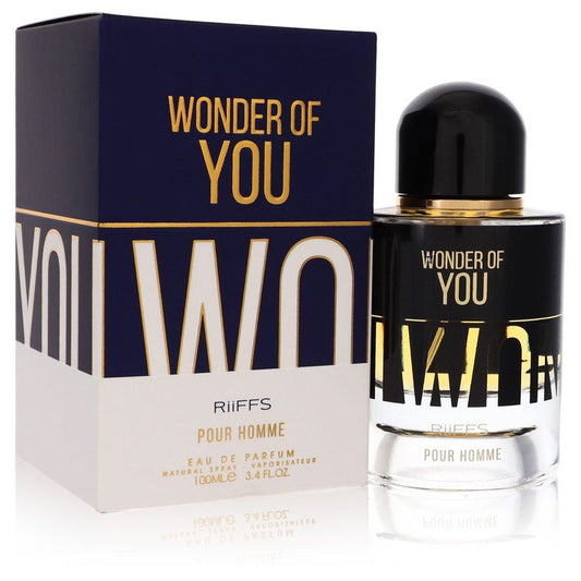 Perfume bottle and packaging of 'Wonder of You' by Riiffs on a white background
