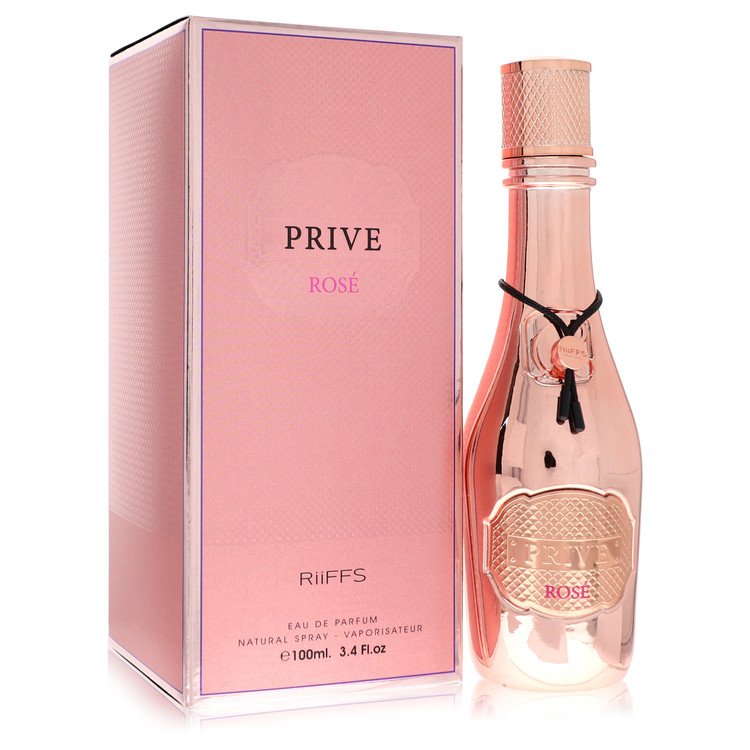 Riiffs Prive Rose Perfume bottle with cassis, May rose, freesia, vanilla, patchouli, woody notes and Ambroxan

