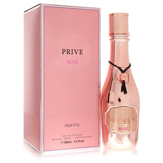Riiffs Prive Rose Perfume bottle with cassis, May rose, freesia, vanilla, patchouli, woody notes and Ambroxan
