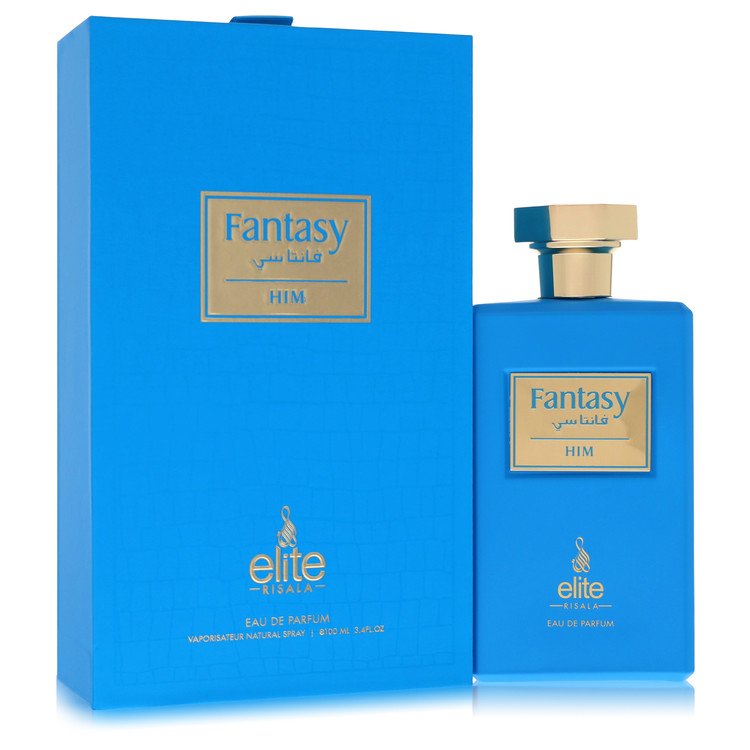 Risala Elite Fantasy Eau de Parfum for Men and Women bottle - Unisex woody spicy oriental fragrance with pink pepper, saffron, nutmeg, rose, jasmine, violet, cedarwood, sandalwood, and vanilla