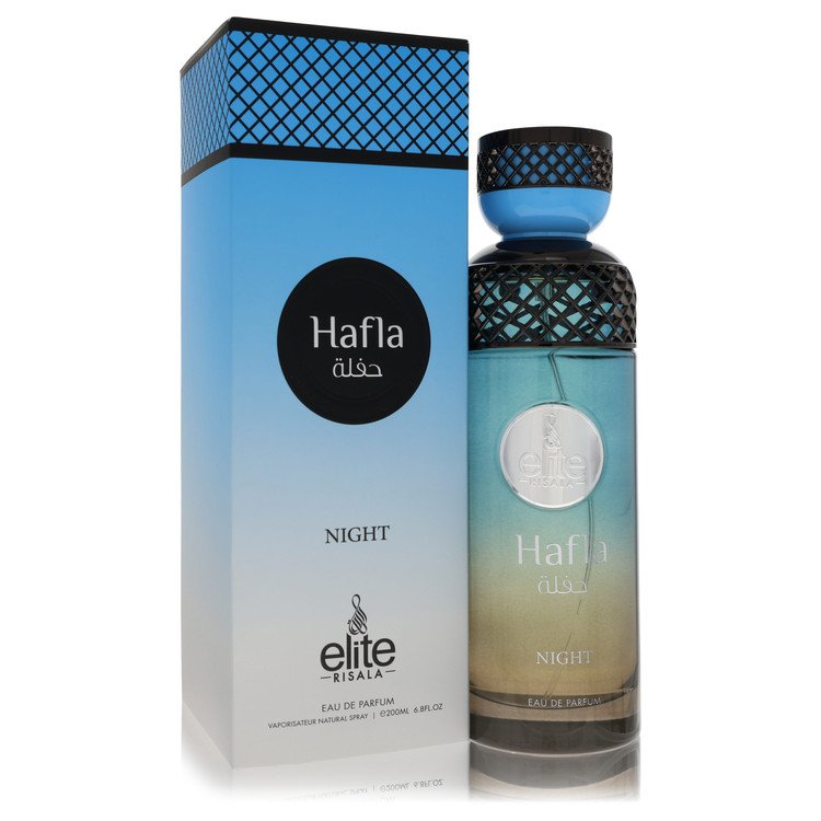 Risala Elite Hafla Night Eau de Parfum bottle - smoky gourmand fragrance with apricot, incense, sandalwood and amber
