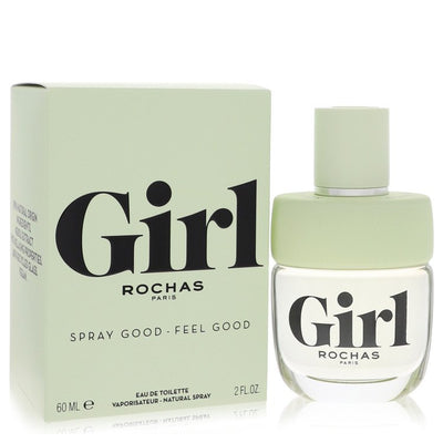 Rochas Girl Perfume bottle — floral woody citrus women’s Eau de Toilette with neroli, black currant, pink pepper, orange blossom, jasmine, orchid, cedar, sandalwood, and vanilla.