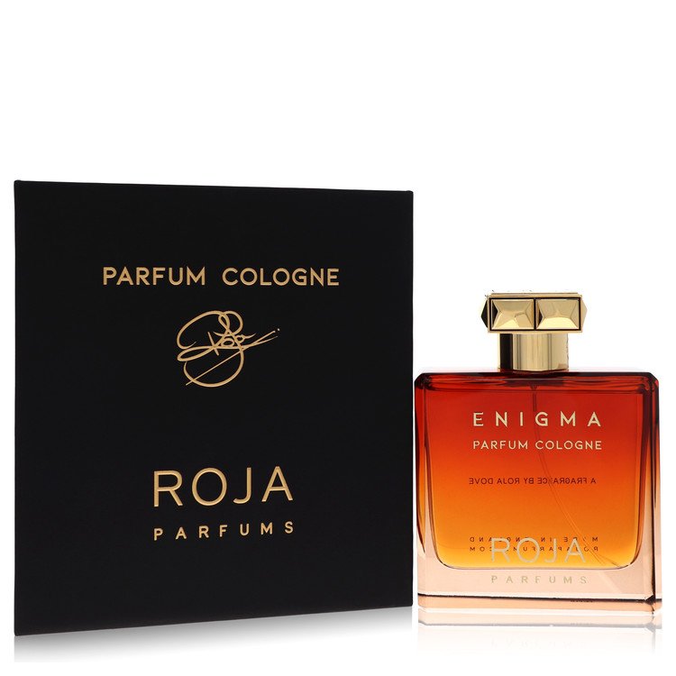 Roja Parfums Enigma Parfum Colonge bottle and packaging on a white background