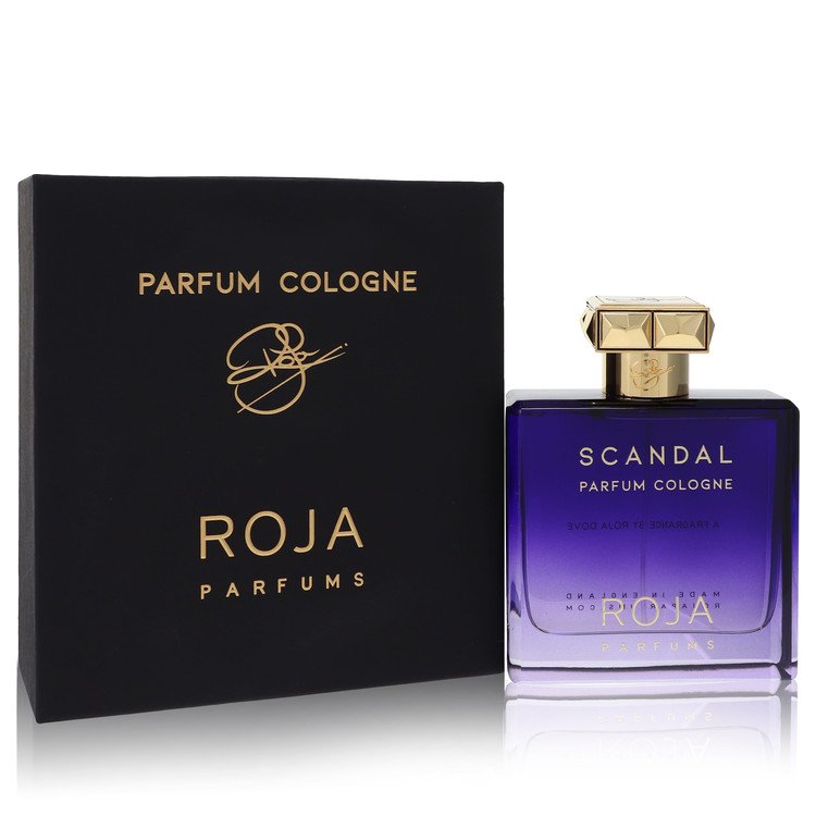 Roja Parfums Scandal parfum cologne bottle and packaging on a white background