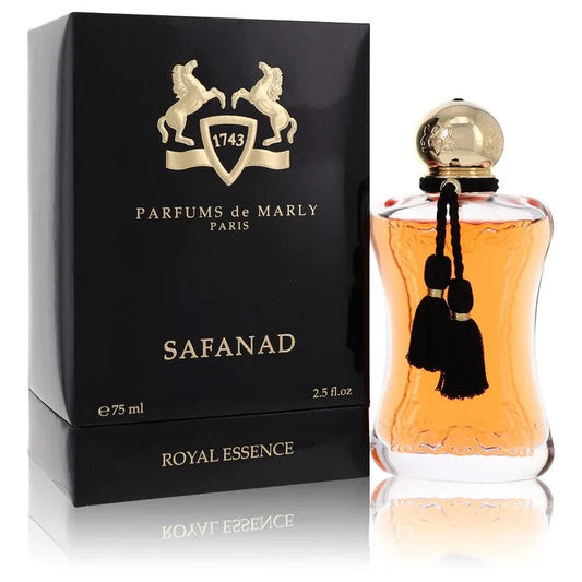Parfums de Marly Safanad perfume bottle and packaging on a white background