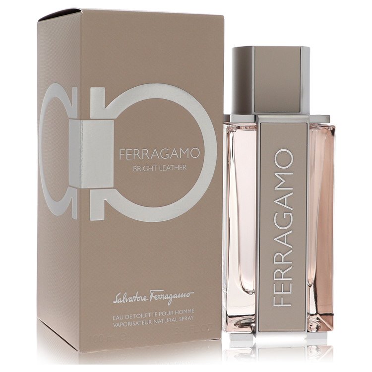 Salvatore Ferragamo Bright Leather cologne bottle — Fresh leather men's fragrance with bergamot, violet leaf, and cedarwood notes