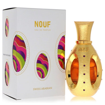 Swiss Arabian Nouf Eau de Parfum bottle — luxury unisex floral oriental fragrance featuring radiant fresh notes of citrus, exotic spices, and base woods