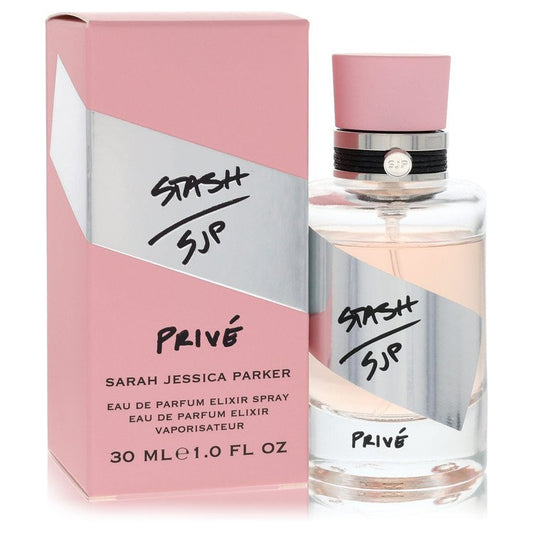 Perfume bottle and packaging of Sarah Jessica Parker's 'Prive' with pink and white design.