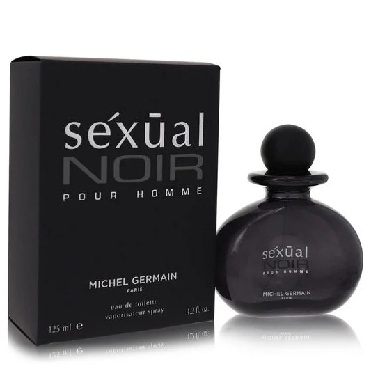 Perfume bottle and packaging of 'Sexual Noir' by Michel Germain on a white background