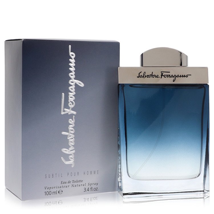 Salvatore Ferragamo Subtil Cologne bottle — Woody Aromatic men's fragrance with cardamom, mandarin orange, ginger, bamboo, and amber notes