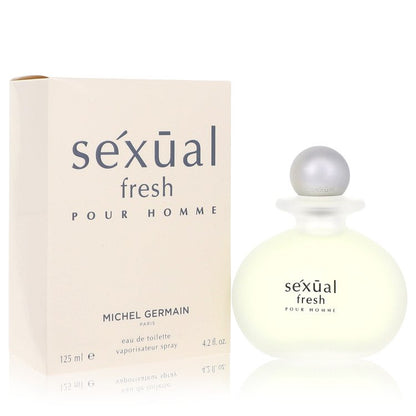 Perfume bottle and packaging of 'Sexual Fresh Pour Homme' by Michel Germain on a white background