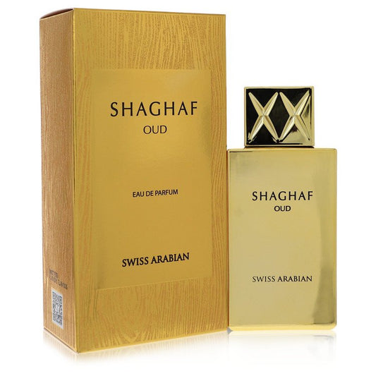 Shaghaf Oud perfume bottle and packaging on a white background