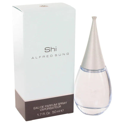 Alfred Sung Shi Eau de Parfum bottle — floral citrus aquatic women's fragrance with water lily, rice leaf, mandarin orange, orange blossom, and musk