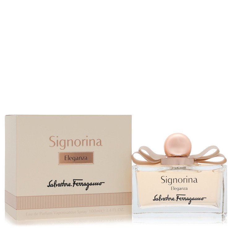 Salvatore Ferragamo Signorina Eleganza perfume bottle — Floriental chypre women's fragrance with grapefruit, osmanthus, and white leather notes