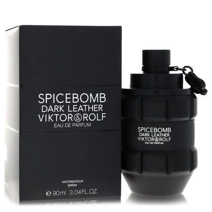 Spicebomb Dark Leather Cologne bottle by Viktor & Rolf — woody spicy fragrance with grapefruit, bergamot, saffron, vetiver, leather, tobacco and moss