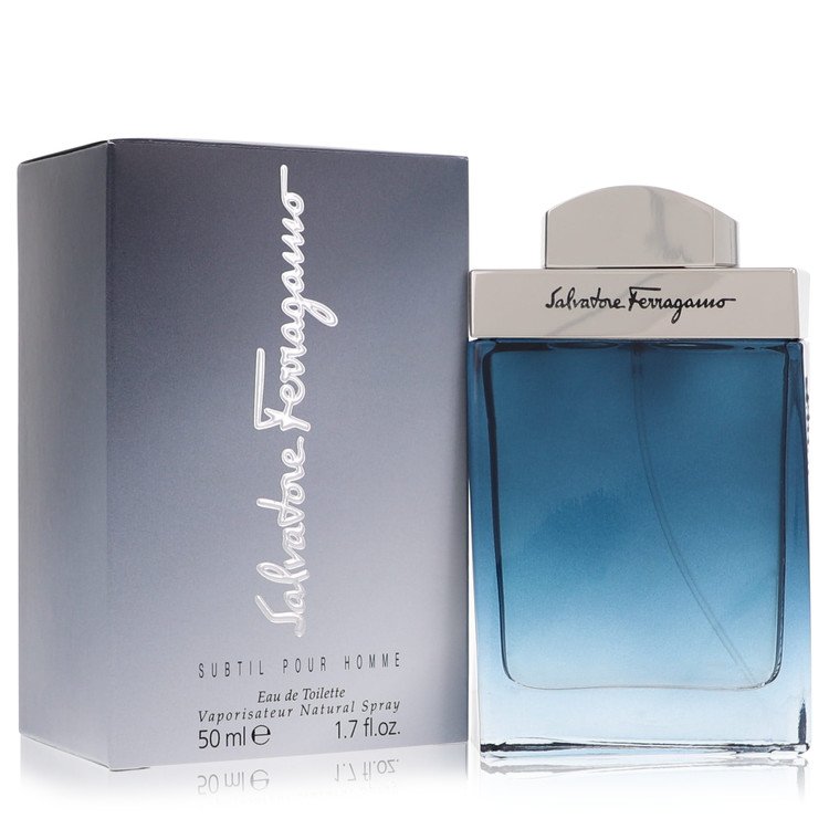 Salvatore Ferragamo Subtil Cologne bottle — Woody Aromatic men's fragrance with cardamom, mandarin orange, ginger, bamboo, and amber notes