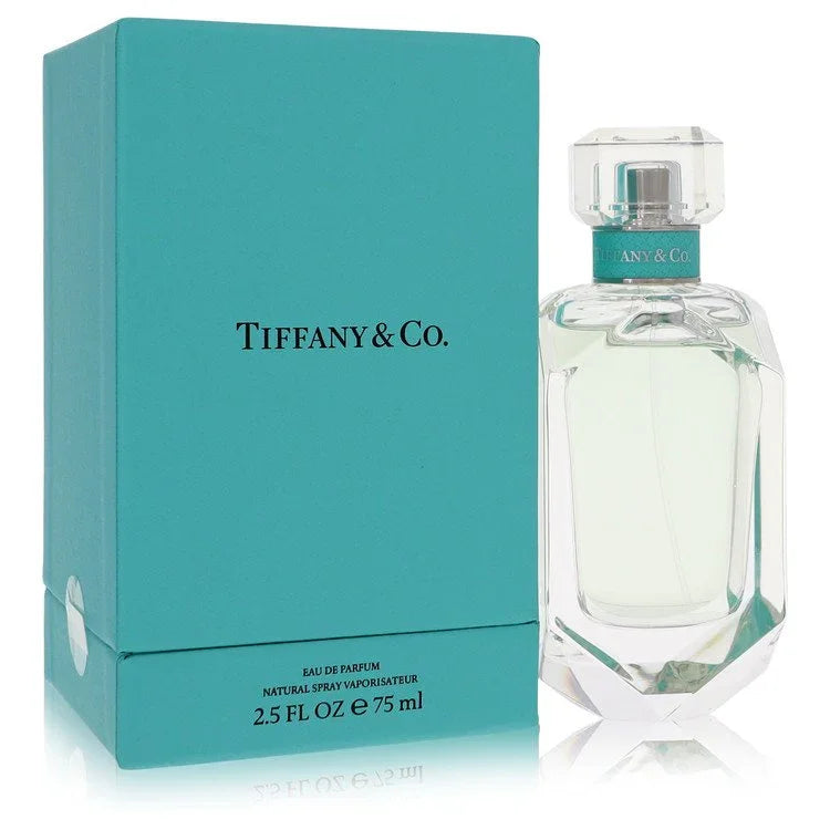 2.5 ozTiffany & Co. perfume bottle and packaging on a white background