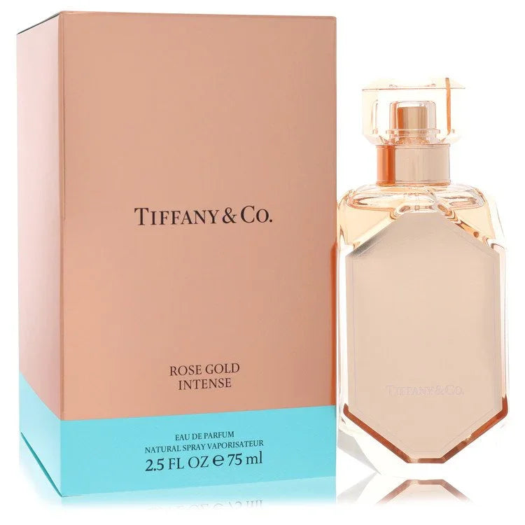 Tiffany & Co. Rose Gold Intense perfume bottle and packaging on a white background