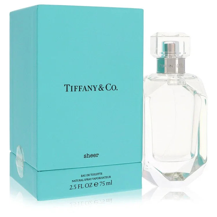 Tiffany & Co. sheer perfume bottle and packaging on a white background