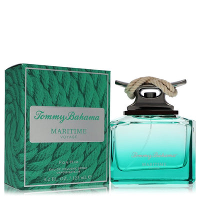 Tommy Bahama Maritime Voyage Cologne bottle — refreshing aquatic woody men fragrance with citrus, green notes, spices, floral notes, musk, and woods.