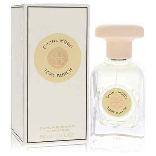 Tory Burch Divine Moon perfume bottle and packaging on a white background