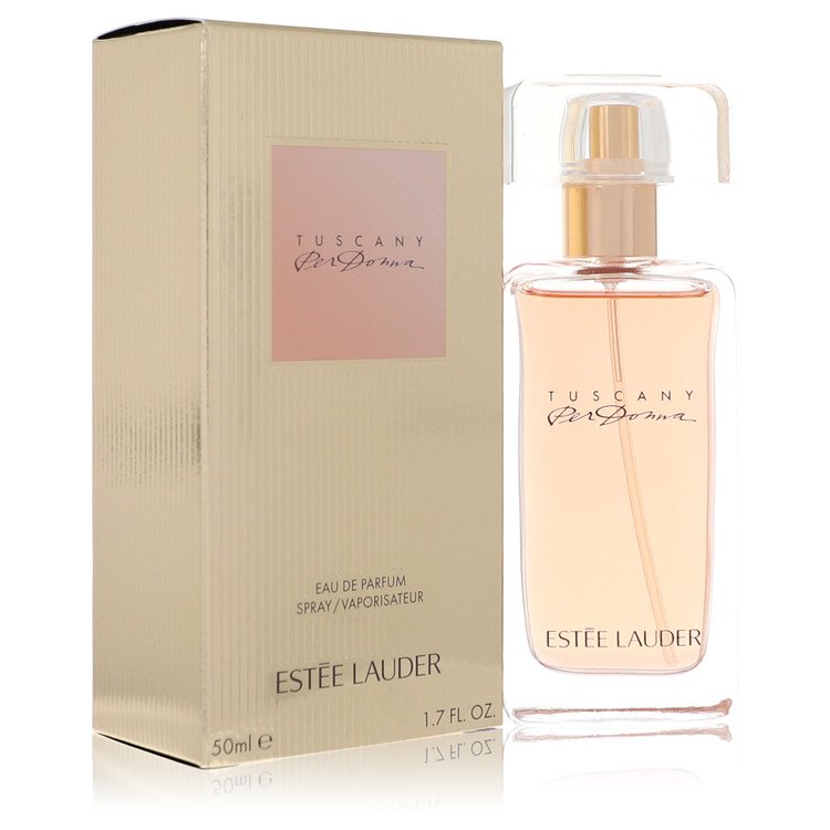 Estée Lauder Tuscany Per Donna Perfume bottle — warm floral oriental fragrance with honeysuckle, rose, white lily, and amber.