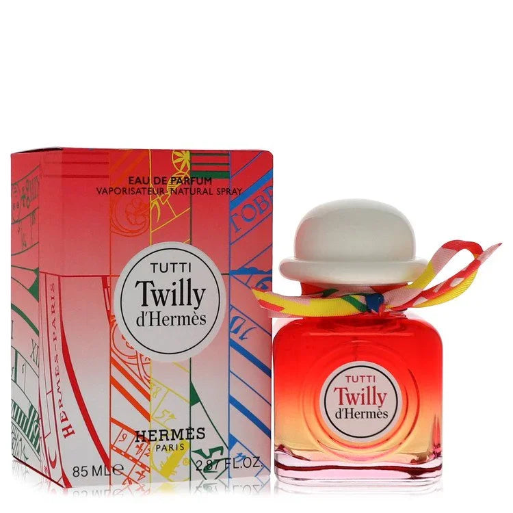 Hermes Tutti Twilly d'Hermes perfume bottle and packaging on a white background