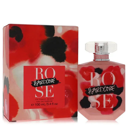 Victoria's Secret Hardcore Rose Perfume signature luxury glass flacon displaying its premium chic, edgy lines and bold structural contours against a solid backdrop