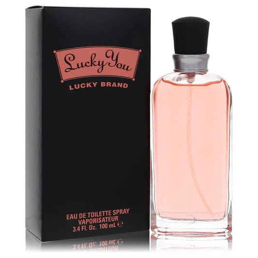 Lucky Brand Lucky You perfume bottle and packaging on a white background
