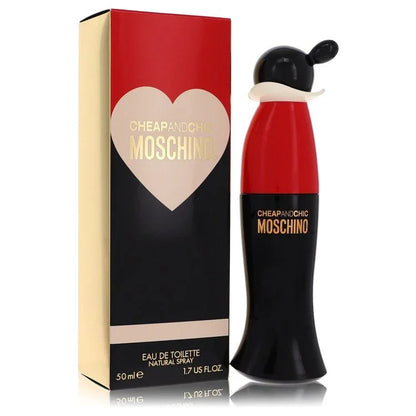 Moschino Cheap & Chic Eau de Toilette bottle — luxury women's floral woody musk fragrance featuring unique notes of yuzu, wild rose, and orris root