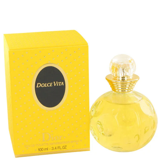 Dolce Vita perfume bottle and packaging on a white background
