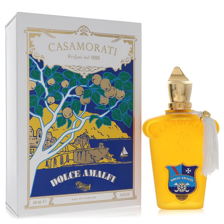 Casamorati Dolce Amalfi perfume bottle and packaging on a white background