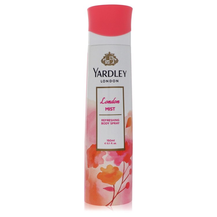 Yardley London body spray bottle on a white background