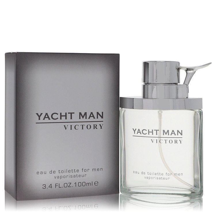 Myrurgia Yacht Man Victory Cologne bottle — Fresh Citrus Aromatic men fragrance with lemon, bergamot, grapefruit, black pepper, lavender, geranium, patchouli, cedarwood, and amber