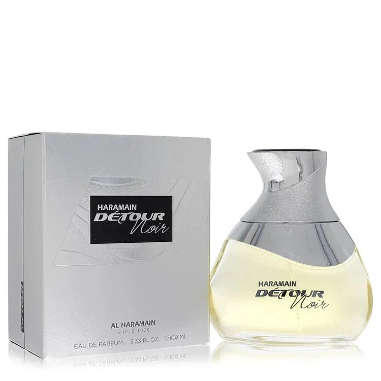 Al Haramain Detour Noir perfume bottle amber spicy woody fragrance
