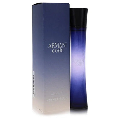 Armani Code eau de parfum spray, gradient blue bottle and matching box, designer fragrance