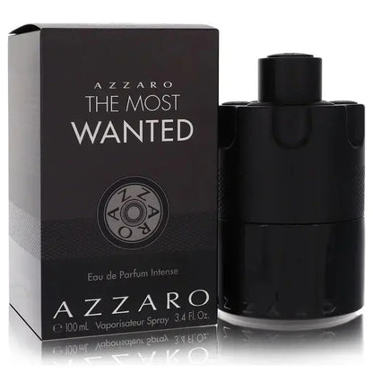 Azzaro The Most Wanted Cologne bottle — luxury men's warm spicy gourmand fragrance featuring intense notes of cardamom, red apple, and premium toffee accord