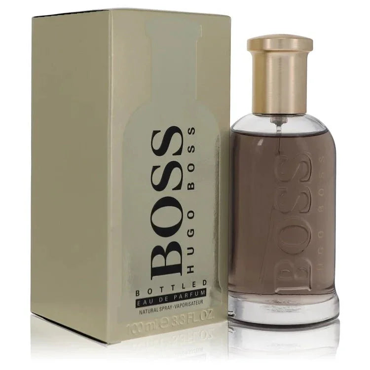 Boss bottled eau de parfum spray for men with gold cap and matching box, 100ml