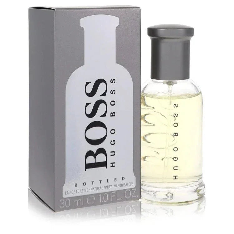 Boss bottled eau de toilette spray for men with silver box and clear glass bottle, 30ml