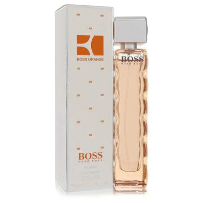 Hugo Boss Boss Orange Perfume bottle — floral fragrance for women with red apple, African orange flower, white flowers, vanilla, sandalwood, and olive tree
