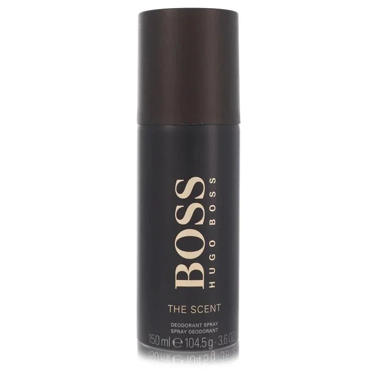 Boss The Scent deodorant spray for men, black bottle, gold lettering, 150ml