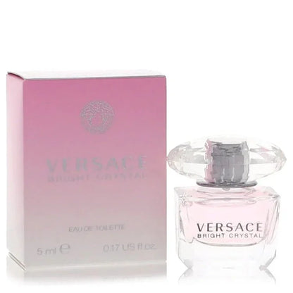 Versace Bright Crystal Eau de Toilette mini perfume bottle and pink gradient box for women