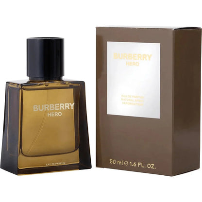 Burberry Hero Eau de Parfum spray bottle and box, 50ml, designer fragrance