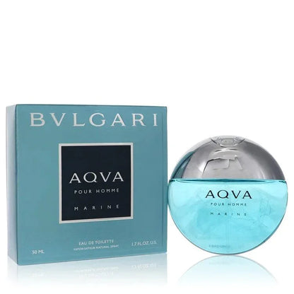 Bvlgari Aqua Marine Cologne iconic signature luminescent spherical aquatic blue-green flacon showcasing its sleek contemporary lines and premium execution against a clean backdrop