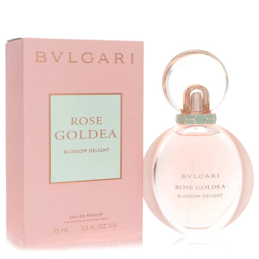 Bvlgari Rose Goldea Blossom Delight PerfumeGuilty FragranceBulgari Rose Goldea Blossom Delight perfume bottle and packaging on a white background