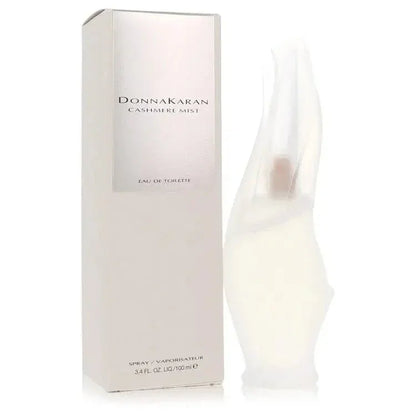 Cashmere Mist Perfume by Donna Karan bottle — Floral Woody women fragrance with bergamot, lily of the valley, Moroccan jasmine, musk, and cashmere wood