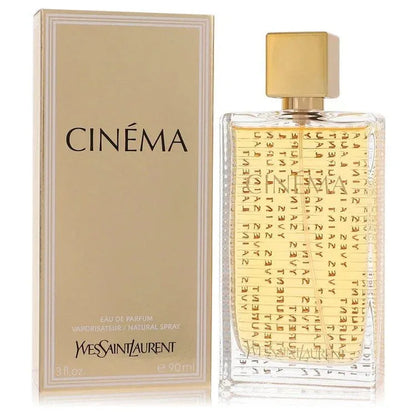 Yves Saint Laurent Cinema Eau de Parfum bottle — luxury women's amber floral fragrance featuring unique notes of clementine, almond blossom, and bourbon vanilla