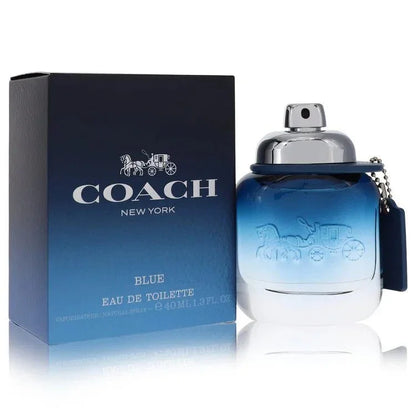 Coach Blue Eau de Toilette spray for men with blue gradient bottle and box