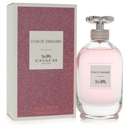 Coach Dreams Eau de Parfum spray bottle with pink glitter box, designer perfume